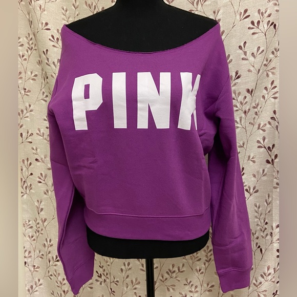 PINK Victoria's Secret Tops - Pink - Fleece Cropped Sweatshirt (NWT)